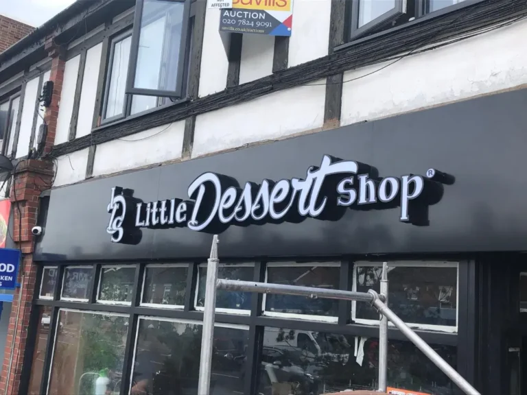 dessert shop sign, dessert shop logo sign, shop sign, shopfront sign